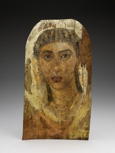 Mummy Portrait of a Young Woman, AD 1-100 (malt tre, voks og tekstil) av Roman Period Egyptian
