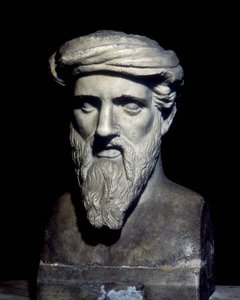 Byste av Pythagoras (6. f.Kr.), Capitolini-museet, Roma. av Roman Roman