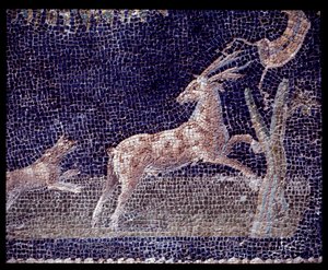 Detalj av veggmosaikker av nymfeumet til Casa di Nettuno e Amphitrite, 5. århundre f.Kr.-1. århundre e.Kr. av Roman Roman