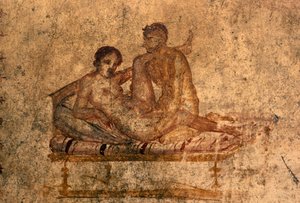 Erotisk freskomaleri fra House of Vettii, Pompeii (UNESCOs verdensarvliste av Roman Roman
