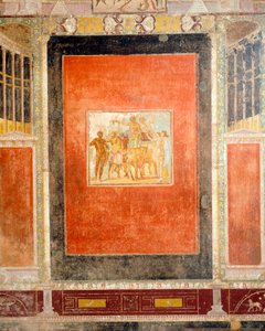 Freskedekorasjon av Hall of Tablino, House of Marcus Lucretius Fronto, Pompeii, Campania, romersk sivilisasjon av Roman Roman