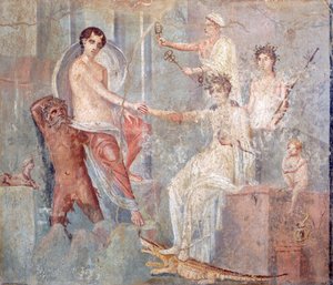 Freske som viser Ios ankomst til Egypt, Pompeii, Campania, den romerske sivilisasjonen av Roman Roman