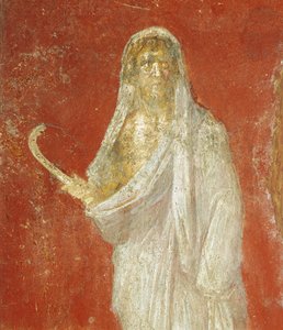 Freske som viser Saturn, fra Pompei av Roman Roman
