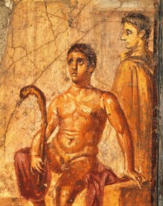 Fresko som viser Selene og Endymion, fra House of Centenary, Pompeii, Campania, Italia av Roman Roman