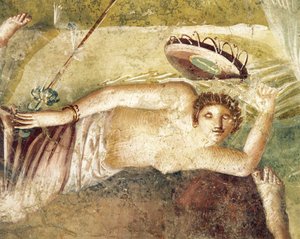 Fresko som viser sovende Maenad, fra House of Citharist, Pompei, Italia av Roman Roman