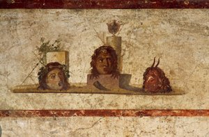Freske som viser tre hoder, House of Caius Julius Polybius, Pompeii (UNESCOs verdensarvliste av Roman Roman