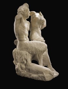 Pan og Hermafroditt, ca. 1. århundre e.Kr. (marmor) av Roman Roman