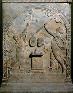 Romersk kunst: begravelsesalter som representerer to dansende menader. Lav lindring. Roma, Museo Nazionale Romano av Roman Roman