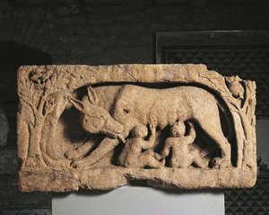 Romulus og Remus (kalkstein) av Roman Roman