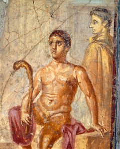 Selene og Endymion, freskomaleri fra House of Centenary, Pompeii, Campania, Roman Civilization av Roman Roman