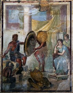 Thetis og Hefaistos, freskomaleri i 3. pompeiansk stil, avdekket i Pompeii (Unescos verdensarvliste av Roman Roman