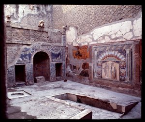 Utsikt over trikliniumet til casa di Nettuno e Anfitrite, 5. århundre f.Kr.-1. århundre e.Kr. av Roman Roman