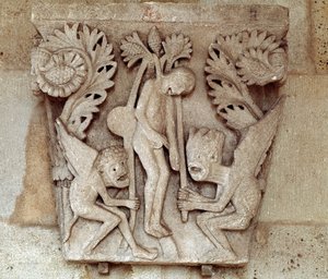 Henging av Judas (utskåret hovedstad) av Romanesque