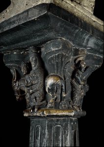 Romansk kunst: hovedstaden på 1100-tallet. Aosta, Priory of Sant 'Orso, Cloister (Italia, Aosta, Cloitre of the Prioress of Sant'Orso) av Romanesque