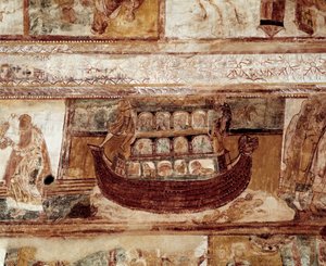 Noahs bue (fresko av taket) av Romanesque