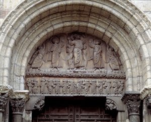 Himmelfarten, sørportalen til basilikaen (skulptur) av Romanesque