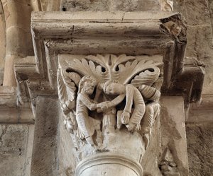Kains død (utskåret hovedstad) av Romanesque
