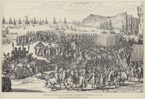 Ankomst av William av Orange i England, november 1688 (litho)