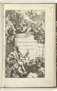 Titteltrykk for første del av Guerres de Flandres Premier partie des Guerres de Flandres (tittel på objekt) Guerres de Flandres (serietittel)
