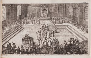 En scene ved det kongelige hoffet til tsar Alexis Mikhailovich, 1677 av Romeyn de Hooghe