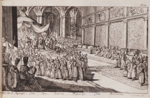 En scene ved det kongelige hoffet til tsar Alexis Mikhailovich, 1677 av Romeyn de Hooghe