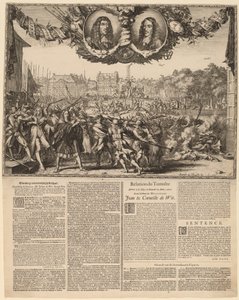 Image and Truthful Story... (Representasjon av den sanne historien om Johan de Witt...) av Romeyn de Hooghe