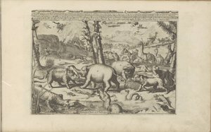 Aziatische en Afrikaanse dieren Aziatische en Afrikaanse dieren / Animals of Asia and Africa (tittel på objekt) Øst- og Vestindia og andre steder (serietittel) av Romeyn de Hooghe