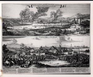 Nederlandsk angrep på elven Medway, 20. og 21. juni 1667, gravert av Nicolas Visscher (1618-1709) av Romeyn de Hooghe