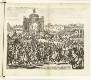Festlig inngang fra Farnese etter lettelsen av Paris, 1590 Festes triomphales que Paris fit à Alexandre Farnese pour l
