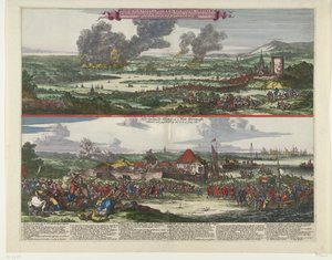 Reise til Chatham og erobringen av Isle of Sheppey, 1667 Bilde av Stadt and Revier of Rochester, Chetham etc. / Het Eylandt Shepey and 