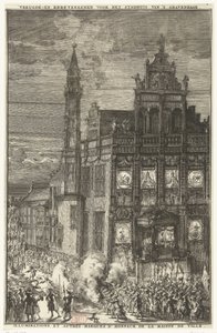 Gledestegn foran rådhuset, 1691 av Romeyn de Hooghe