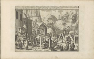 Sone i boks Aflaet en Boet Papen / Absolution and Penitence of Priests in Abissinia, etc. (tittel på objekt) Øst- og Vestindia og andre steder (serietittel) av Romeyn de Hooghe