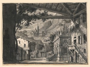 Scenedesign: Village in Hilly Landscape, for L