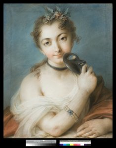 Portrett av en kvinne med maske, ca. 1720-30