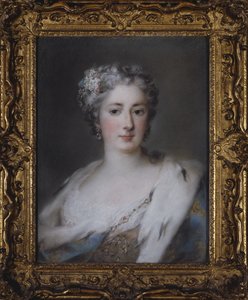 Portrett av en dame i en hermelin-trimmet kappe av Rosalba Giovanna Carriera