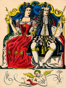 William III og Mary II, konge og dronning av Storbritannia og Irland fra 1688, 1932 av Rosalind Thornycroft