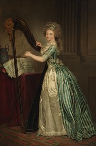 Selvportrett med en harpe, 1791. av Rose Adelaide Ducreux