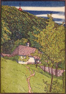 En farget tregravering, c1910 av Rudolf Junk
