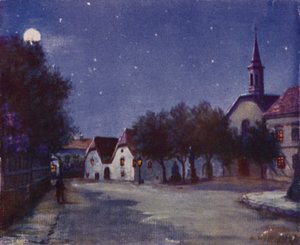 Den gamle Pfarrplatz i Heiligenstadt (farge litho)
