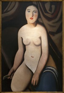 Foran speilet. Maleri av Rudolf Kremlicka (1886-1932), Olje på lerret