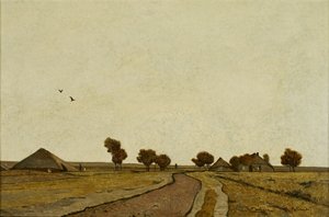 Nederlandsk landskap med gårder av Rudolf Ribarz