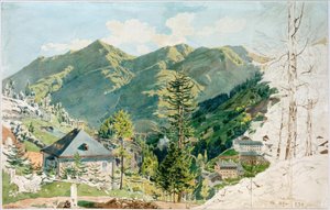 Utsikt over Gastein med Gamskarkogel av Rudolf von Alt