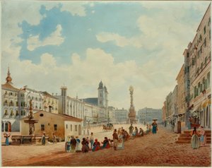 Hovedtorget i Linz av Rudolf von Alt