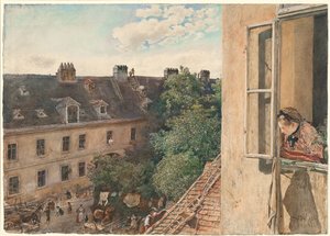 Utsikt over Alservorstadt, 1872 av Rudolf von Alt
