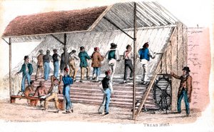 Tredemølle i Brixton fengsel, London, 1827