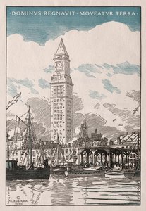 Custom House Tower fra vannkanten av Rudolph Ruzicka