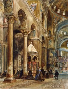 Interiøret i Basilica di San Marco, Venezia, 1884 av Rudolf von Alt