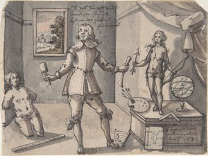 Kunstneren i studioet hans, 1636. av Ruprecht Bartz