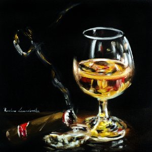 En herreskål, 2025 (olje på lerret) av Ruslana Levandovska