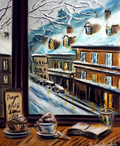 Koselig tilfluktssted, 2025 (olje på lerret) av Ruslana Levandovska